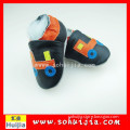 Manufacturer direct custom black and orange car embroidered cow leather soft flat wholesale china shoes for baby